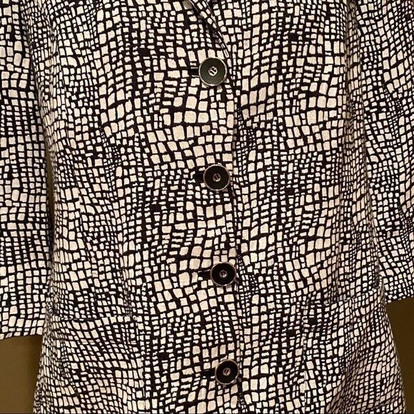 Chico’s Blazer Black/White Sz Large 3/4 Length Sleeve - Picture 7 of 13